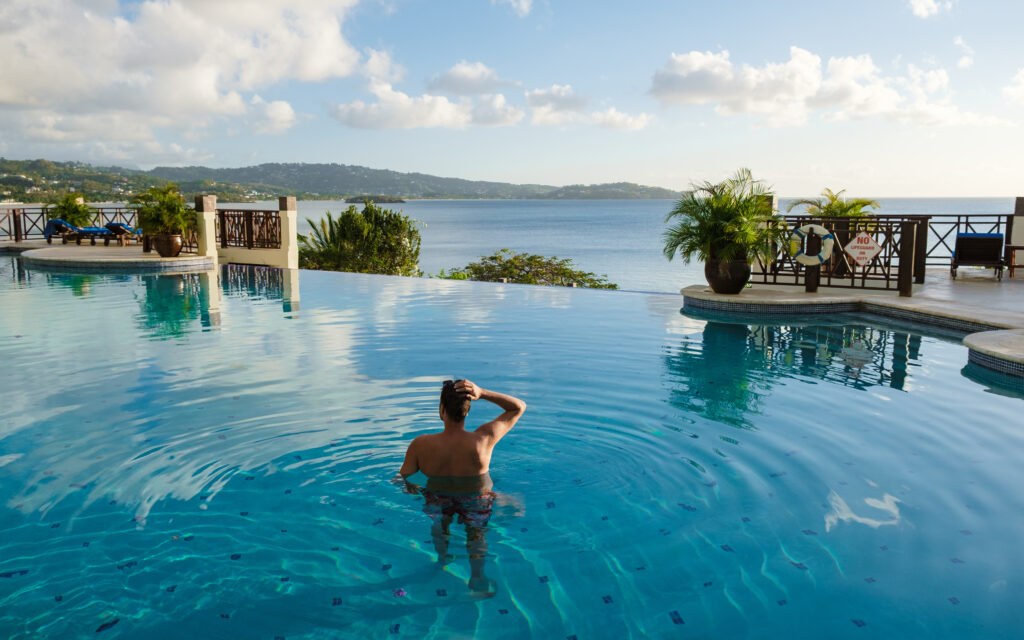 Infinity Edge Pool Looking out onto an ocean